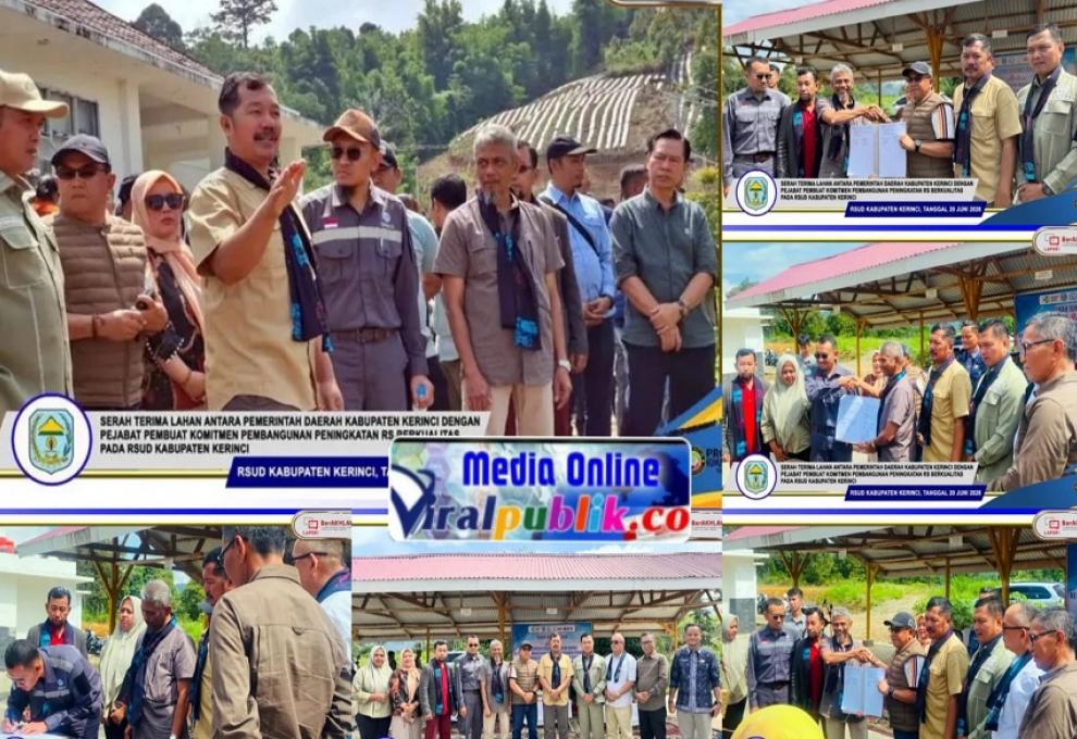Dukung Layanan Kesehatan Modern, Bupati Kerinci Saksikan Serah Terima Lahan RSUD