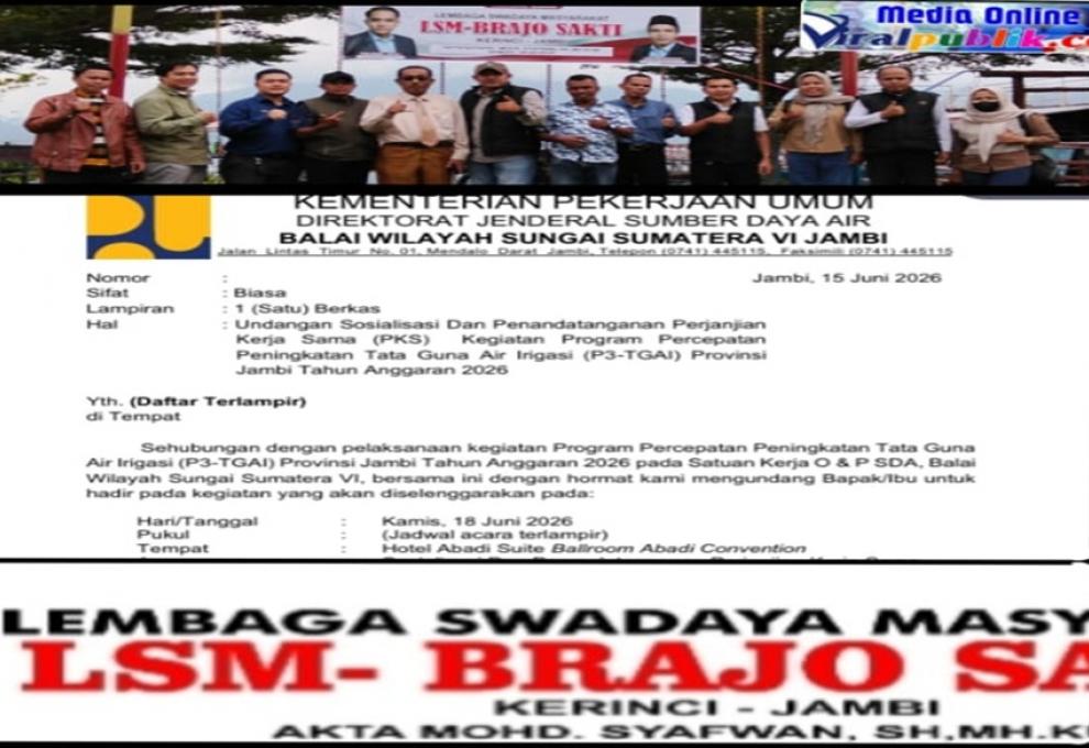 LSM Brajo Sakti Soroti Program P3-TGAI di Kerinci: Hanya Topeng Segelintir Orang dan Jadi Proyek Siluman