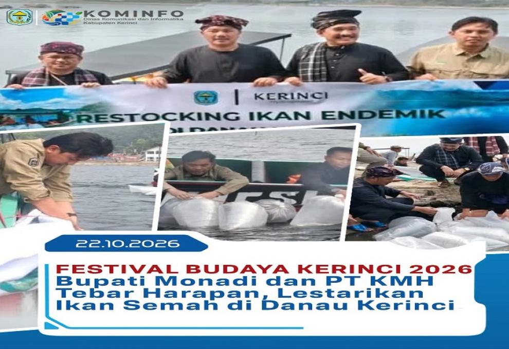 Sinergi Pemkab Kerinci dan PT KMH: Tebar Ribuan Bibit Ikan Semah di Festival Budaya 2026