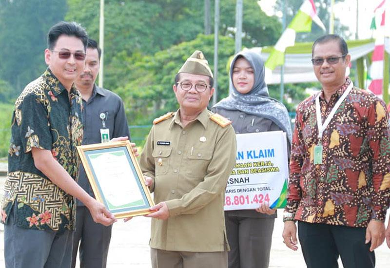 Peringatan Bulan Keselamatan dan Kesehatan Kerja (K3) Nasional Tingkat Provinsi Jambi Tahun 2019, yang dipusatkan di Kabupaten Batanghari, tepatnya lokasi PT Aneka Bumi Pratama (ABP) di Kecamatan Pemayung, Muara Bulian.