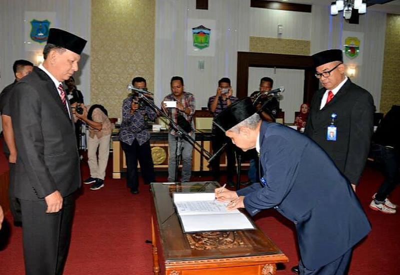 Pengukuhan dan Serah Terima Jabatan Kepala Badan Pengawasan Keuangan dan Pembangunan (BPKP) Provinsi Jambi, bertempat di Ruang Pola Kantor Gubernur Jambi.