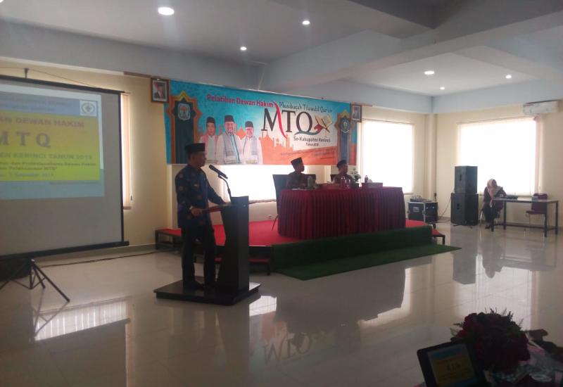 Bupati Buka Secara Resmi Pelatihan Dewan Hakim se-Kabupaten Kerinci Tahun 2019