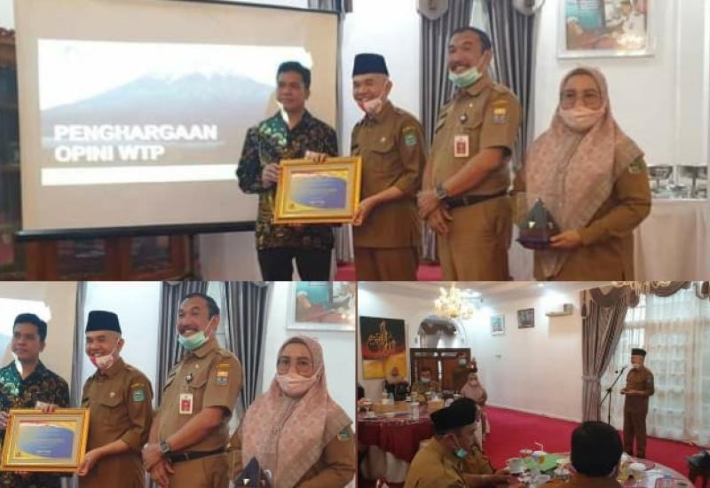 Bupati Adirozal Terima Piagam WTP dari Kementerian Keuangan RI