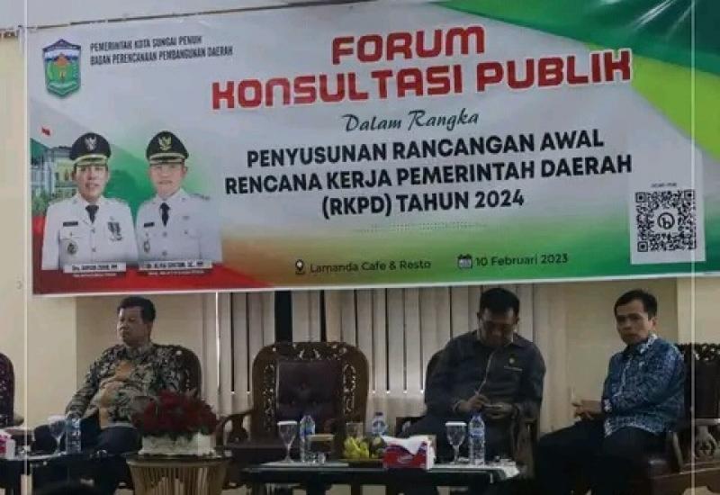 Pemkot Sungai Penuh Hadiri Forum Konsultasi Publik Terkai RKPD Tahun 2024