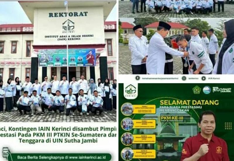 Sabet Penghargaan, Pimpinan Kampus Sambut Kontingen IAIN Kerinci Di Ajang PKM Ke-III 