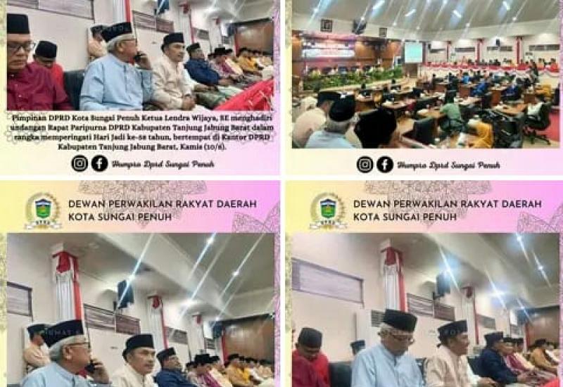 DPRD Kota Sungai Penuh Hadiri Paripurna Hari Jadi Tanjabbar Ke 58