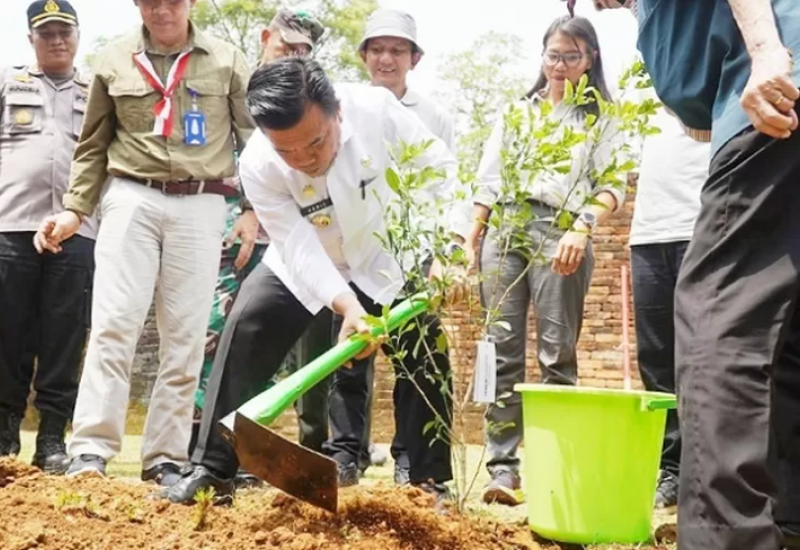 Gubernur Al Haris Tanam Pohon di Kawasan Candi Muaro Jambi