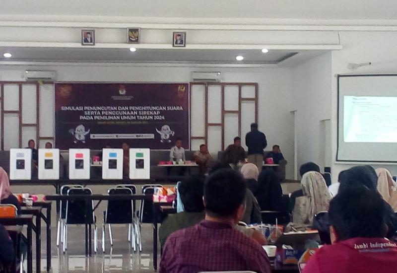 KPU Kerinci Adakan Simulasi Pemungutan dan Penghitungan Suara