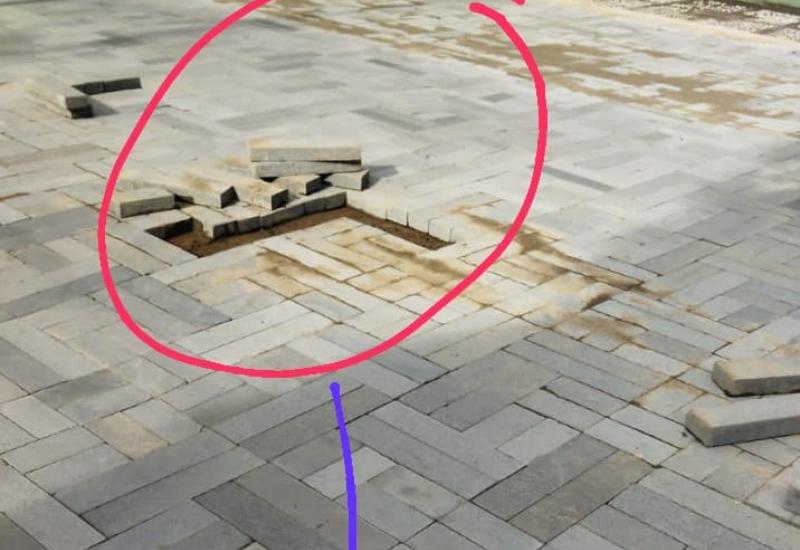 Menakjubkan, Pengerjaan Trotoar Jalan Depan Gedung Nasional Kota Sungai Penuh Hancur