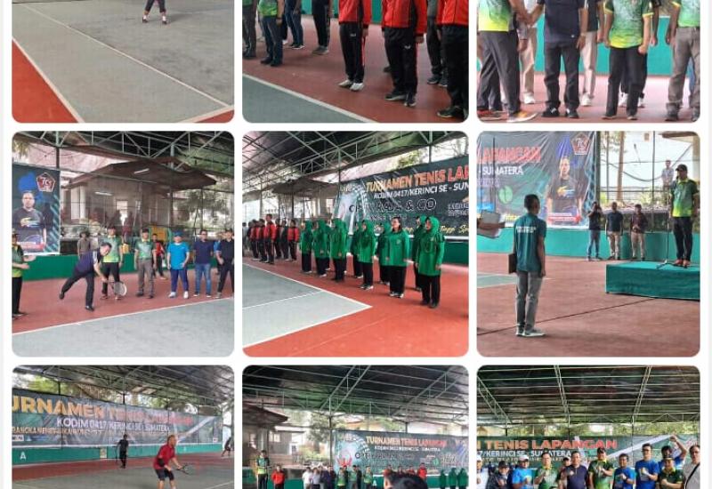 Meriahkan HUT TNI Ke 79, Kodim 0417/Kerinci Gelar Turnamen Tenis Lapangan Se Sumatera