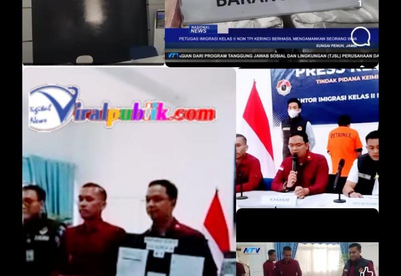 Kantor Imigrasi Kelas II Non TPI Kerinci Amankan WNA Asal Tiongkok