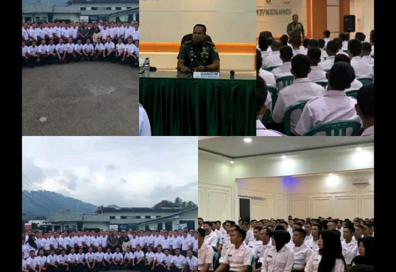 Dandim 0417/Kerinci Letkol Inf Eko Budiarto, S.I.P., M.I.P. Menerima Laporan Penyelesaian Pendidikan SPPI