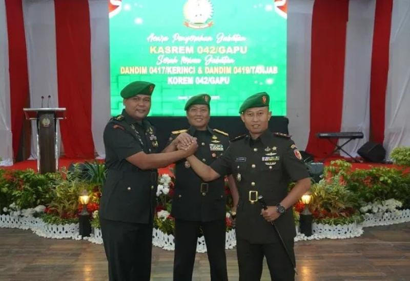 Dandim 0417/Kerinci Laksanakan Sertijab di Korem 042/Gapu