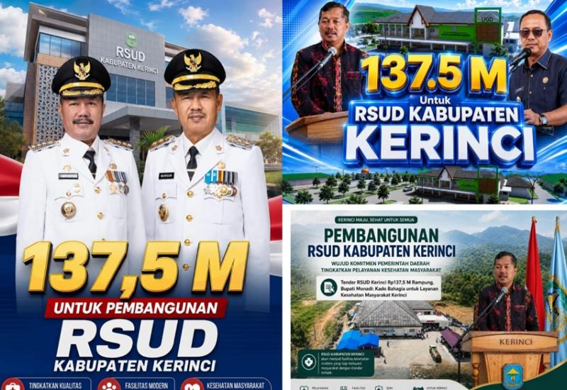 Resmi! Ini Pemenang Tender Proyek RSUD Kerinci Rp137,5 Miliar