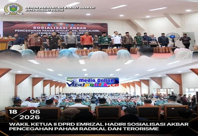 Hadiri Sosialisasi Akbar, Wakil Ketua II DPRD Sungai Penuh Emrizal Ajak Pelajar Jaga Persatuan dan Jauhi Perundungan