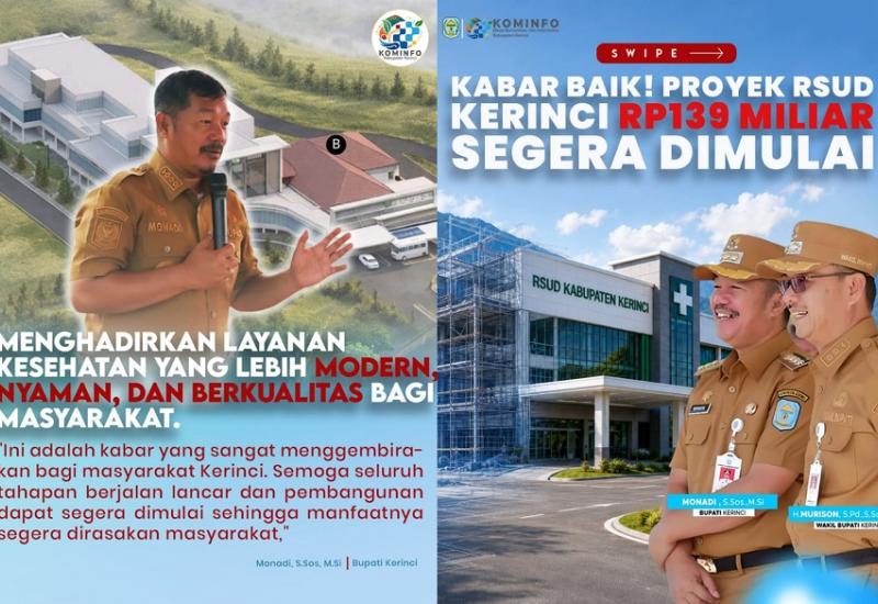 KABAR BAIK UNTUK MASYARAKAT KERINCI..! Proyek RSUD Rp139 Miliar Resmi Dimulai