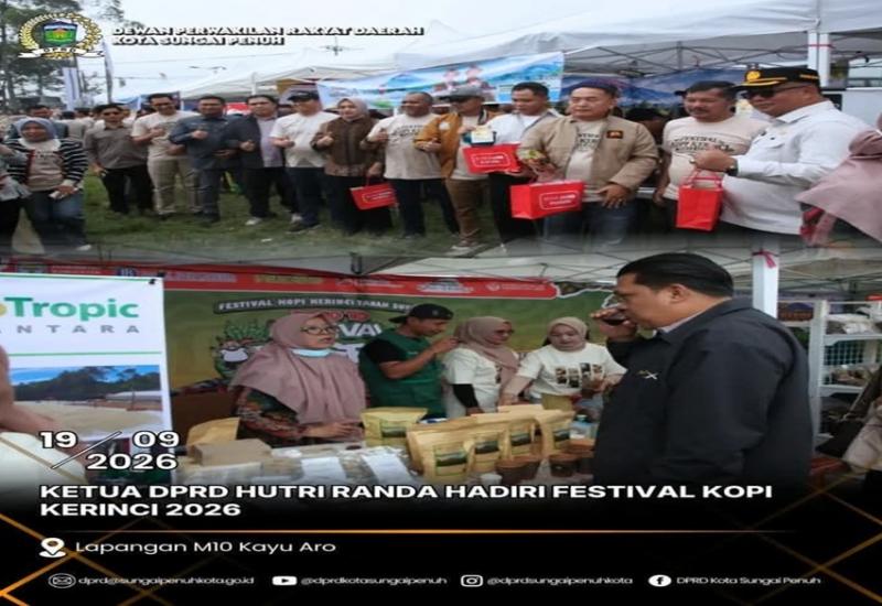 Hadiri Festival Kopi 2026, Ketua DPRD Hutri Randa Dorong Kopi Kerinci Mendunia