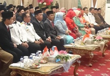 Acara Resepsi Kenegaraan Hari Ulang Tahun (HUT) Kemerdekaan ke-73 Republik Indonesia Tingkat Provinsi Jambi, yang diselengarakan di Auditorium Rumah Dinas Gubernur Jambi, Jumat (17/08/2018).
