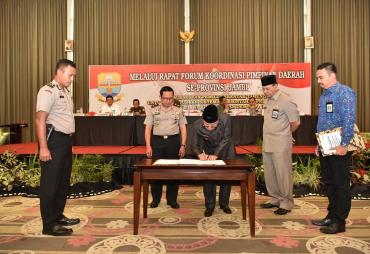 Rapat Koordinasi Forum Komunikasi Pimpinan Daerah Se Provinsi Jambi Tahun 2018.