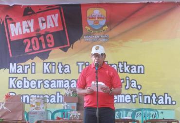 Sambutan Sekretaris Daerah (Sekda) Provinsi Jambi, M.Dianto pada Peringatan Hari Buruh Internasional (May Day) Tingkat Provinsi Jambi Tahun 2019.