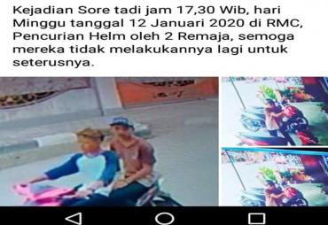 Modus Dua Orang Pemuda Curi Helm 