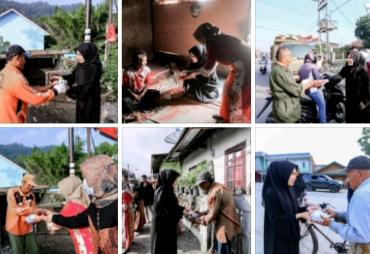 Beryll Dara Bersama Susi Adrino Sapa Dan Bagikan Makanan Kepada Masyarakat Kota Sungai Penuh