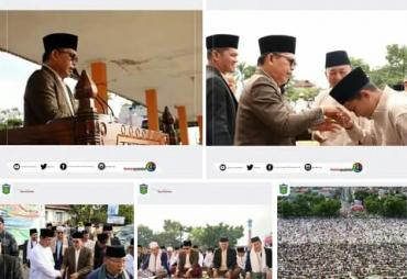 Pemkot Sungai Penuh Salat Idul Fitri Bersama Masyarakat Di Lapangan Merdeka