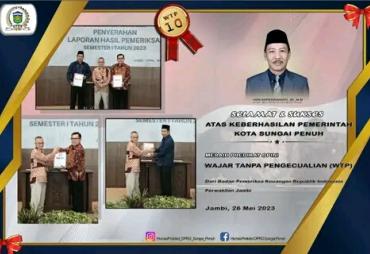 Sekretariat DPRD Kota Sungai Penuh Ucapkan Selamat Atas Pemkot Sungai Penuh Kembali Raih WTP 