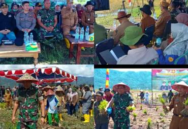 Kodim 0417/Kerinci Gelar Penanaman Padi Serentak di Dua Lokasi