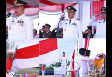 Wabup Kerinci Pimpin Upacara Penurunan Bendera Sang Merah Putih Pada HUT RI ke 80
