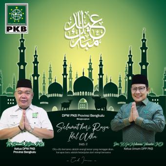 Ucapan Idul Adha 2022 DPW PKB Bengkulu