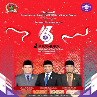 Pimpinan DPRD Sungai Penuh Ucapan Selamat Hari Pramuka Ke 63