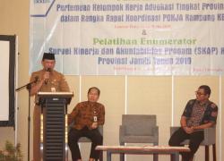 Pertemuan Kelompok Kerja dan Advokasi Tingkat Provinsi Jambi dalam rangka Rapat Koordinasi Pokja Kampung KB dan Pelatihan Enumerator Survei Kinerja dan Akuntabilitas Program (SKAP) Tingkat Provinsi Jambi tahun 2019.
