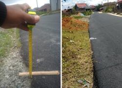 Proyek Pengaspalan Jalan Pendung Hiang Batas Diduga DiKerjakan Asal Jadi