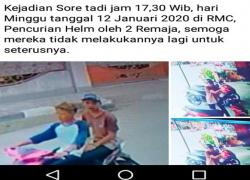 Modus Dua Orang Pemuda Curi Helm 