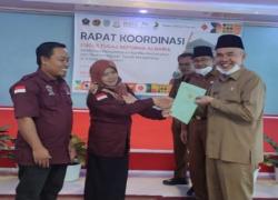 Bupati Kerinci Adirozal membuka secara resmi Rapat Koordinasi (Rakor) Gugus Tugas Reforma Agraria (GTRA) di Aula Panti Asuhan M.Rohana, Senin (27/06).