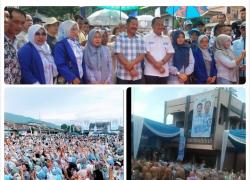 Semangat Ribuan Massa Padati Pengukuhan Tim Pemenangan 9 Desa  Monadi – Murison 