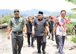 Bersama Dandim 0417 Kerinci, Wako Alfin SH Lakukan Pengecekan Normalisasi Sungai Batang Bungkal