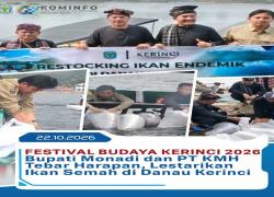 Sinergi Pemkab Kerinci dan PT KMH: Tebar Ribuan Bibit Ikan Semah di Festival Budaya 2026